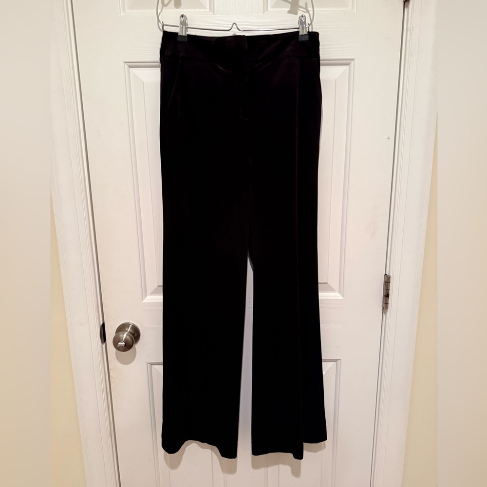 Calvin Klein Womens Whitney Velvet High-Rise Wide Leg Pants Black